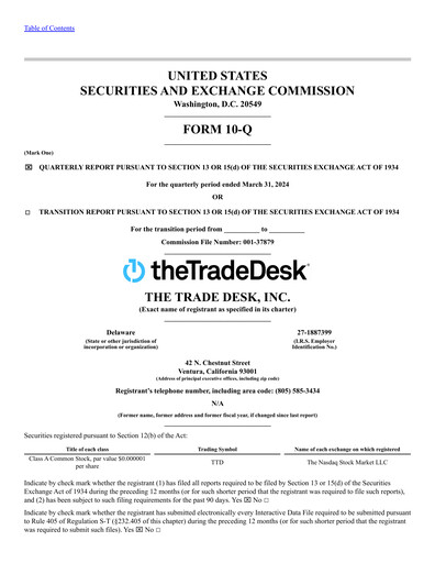 Miniature The Trade Desk
 Rapport trimestriel 2024-q1