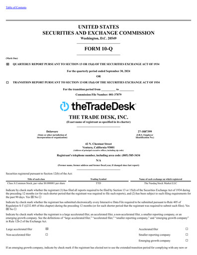 Miniature The Trade Desk
 Rapport trimestriel 2024-q3