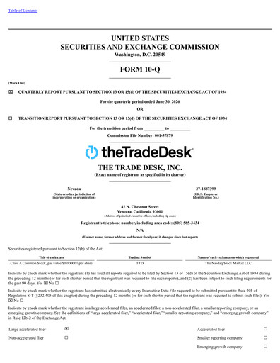 Thumbnail The Trade Desk
 Quarterly Report 2026-q2