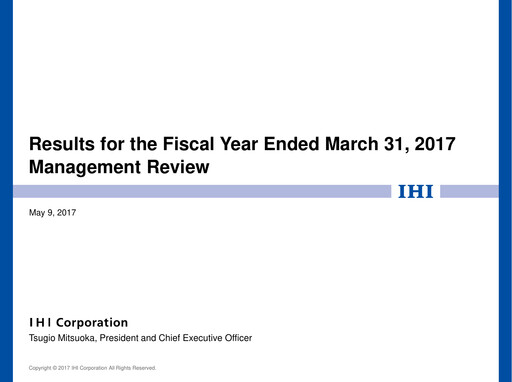 Thumbnail IHI Corporation Financial Report 2017