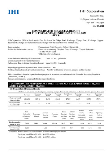 Thumbnail IHI Corporation Financial Statement fy2021