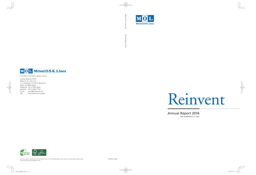 Thumbnail Mitsui O.S.K. Lines Annual Report fy2016