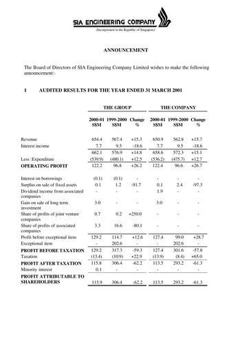 Thumbnail SIA Engineering Company Financial Statement fy2001