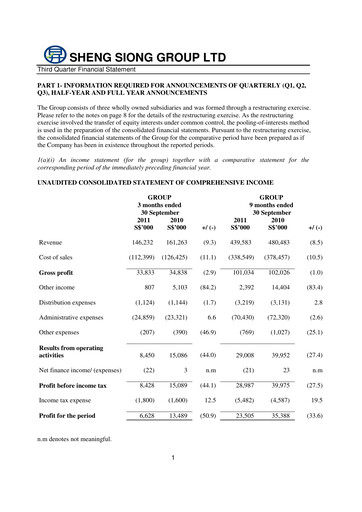 Thumbnail Sheng Siong Group Quarterly Report 2011-q3