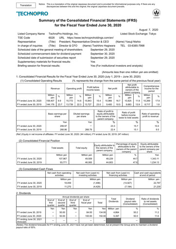 Thumbnail TechnoPro Holdings Financial Statement fy2020