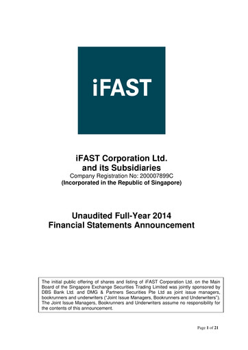 Thumbnail iFAST Corporation Financial Report 2014