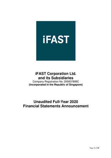 Thumbnail iFAST Corporation Financial Statement 2020