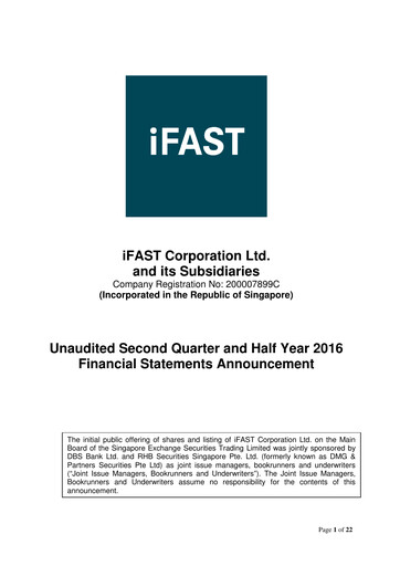 Thumbnail iFAST Corporation Half-year Report 2016-h1