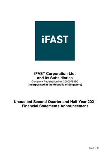 Thumbnail iFAST Corporation Half-year Report 2021-h1