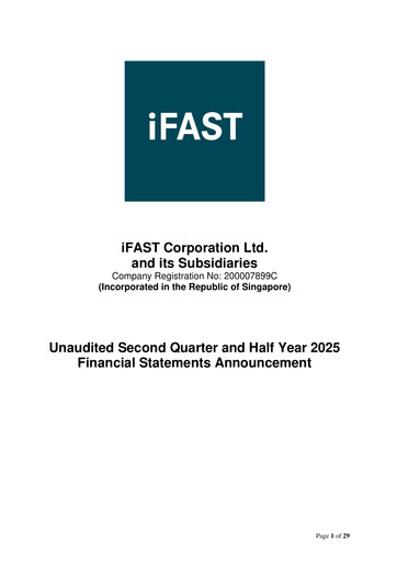 Thumbnail iFAST Corporation Half-year Report 2025-h1