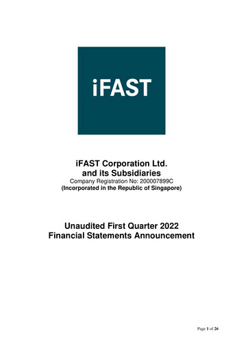 Thumbnail iFAST Corporation Quarterly Report 2022-q1
