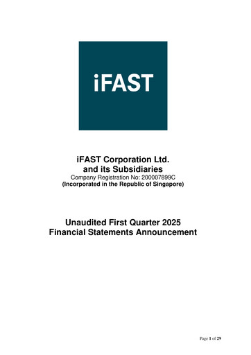 Thumbnail iFAST Corporation Quarterly Report 2025-q1