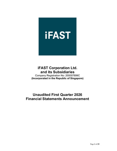 Thumbnail iFAST Corporation Quarterly Report 2026-q1