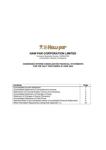 Miniature Haw Par Rapport semestriel 2024-h1