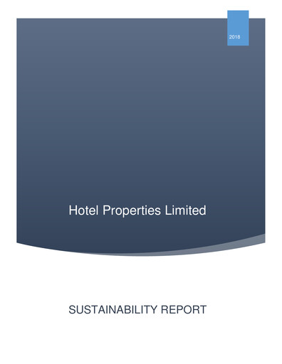 Thumbnail Hotel Properties Limited Sustainability Report 2018