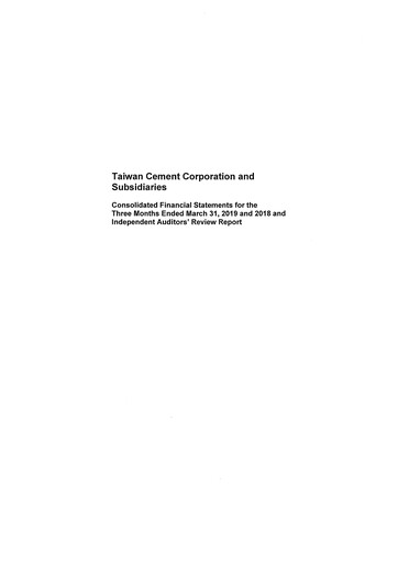 Thumbnail Taiwan Cement
 Quarterly Report 2019-q1