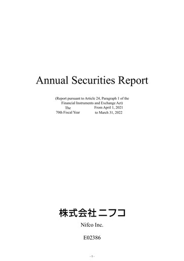 Thumbnail Nifco Inc. Annual Report fy2021