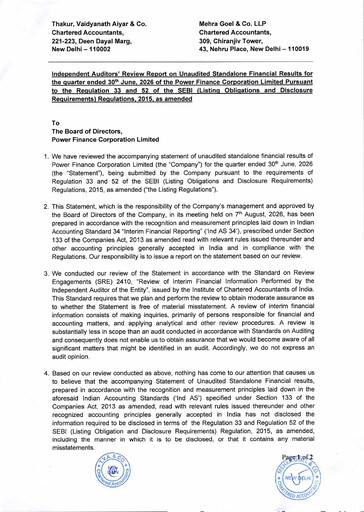 Thumbnail Power Finance Corp
 Quarterly Report 2026-q1