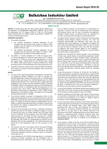 Thumbnail Balkrishna Industries
 Annual Report 2019-2020