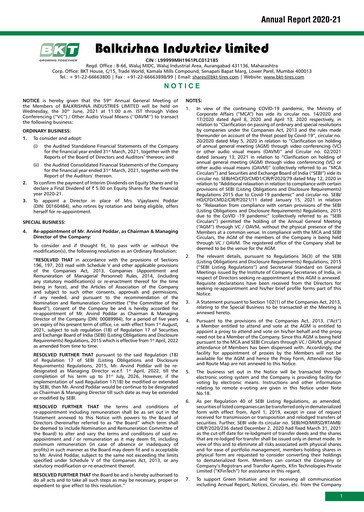 Thumbnail Balkrishna Industries
 Annual Report 2020-2021