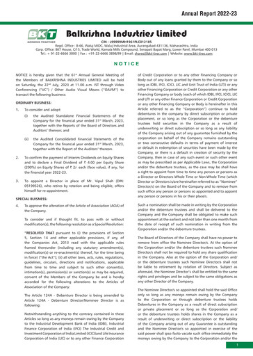 Thumbnail Balkrishna Industries
 Annual Report 2022-2023