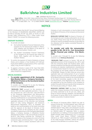 Thumbnail Balkrishna Industries
 Annual Report 2024-2025