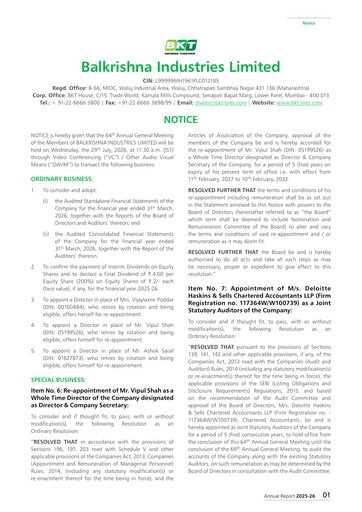 Thumbnail Balkrishna Industries
 Annual Report 2025-2026