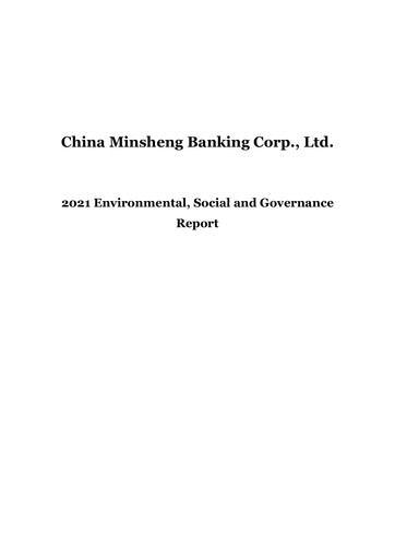 Thumbnail China Minsheng Bank
 ESG Report 2021