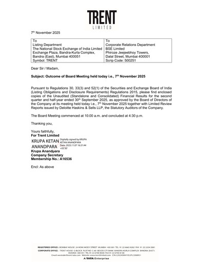 Thumbnail Trent Limited Quarterly Report 2025-q2
