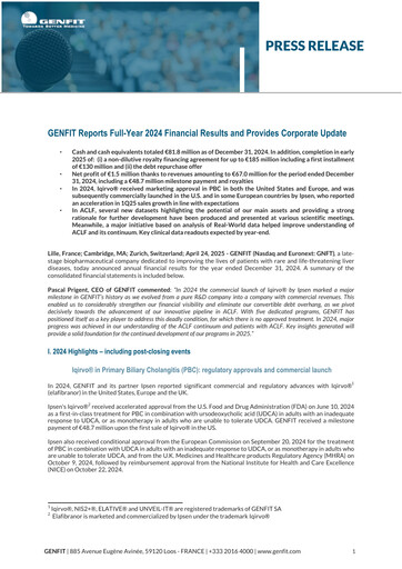 Vorschaubild Genfit Finanzbericht 2024