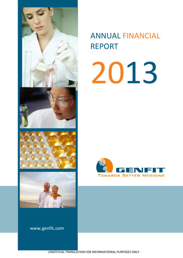 Thumbnail Genfit Financial Statement 2013