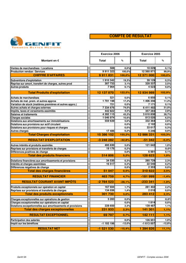 Thumbnail Genfit Financial Statement 2006