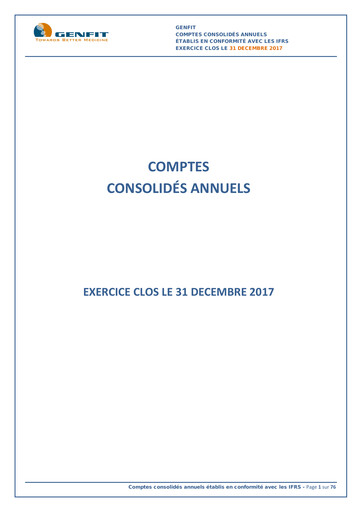 Thumbnail Genfit Financial Statement 2017