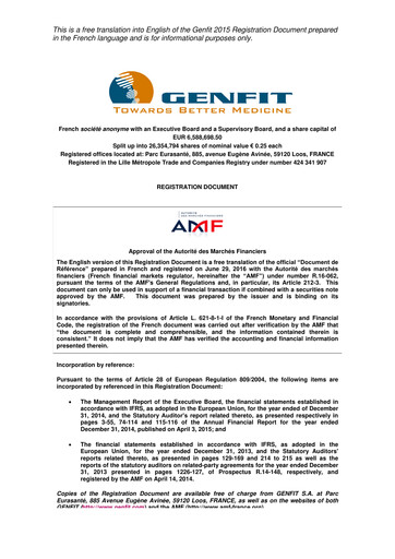 Vorschaubild Genfit Universelles Registrierungsdokument 2015