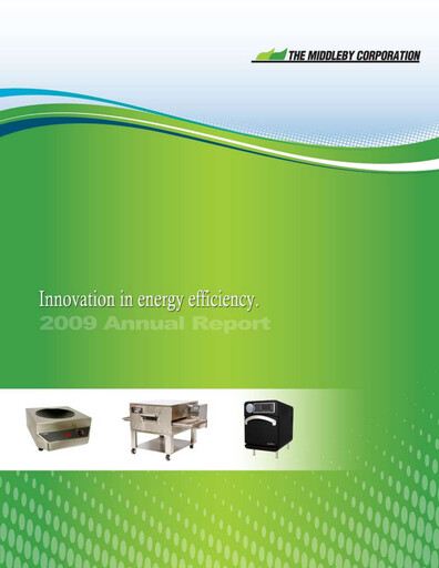 Miniature Middleby Rapport annuel 2009