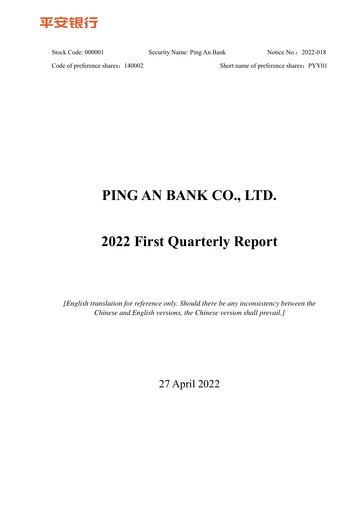 Thumbnail Ping An Bank
 Quarterly Report 2022-q1