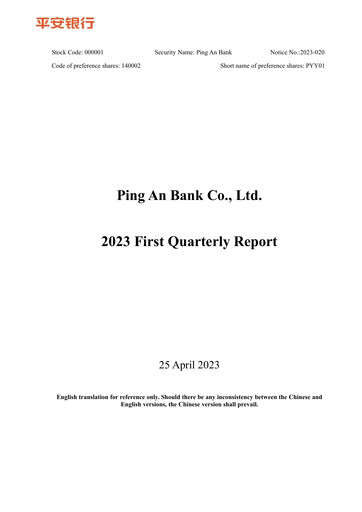 Thumbnail Ping An Bank
 Quarterly Report 2023-q1