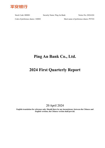 Thumbnail Ping An Bank
 Quarterly Report 2024-q1