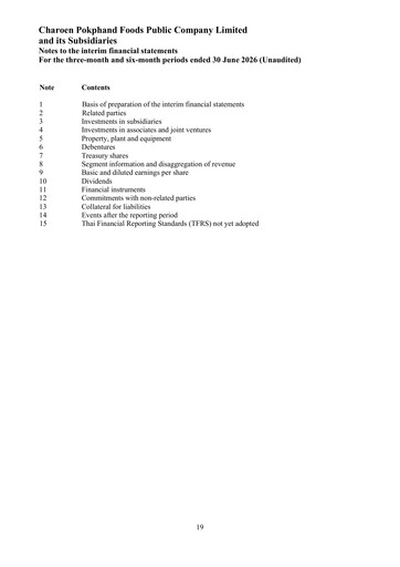 Thumbnail Charoen Pokphand Foods
 Quarterly Report 2026-q2