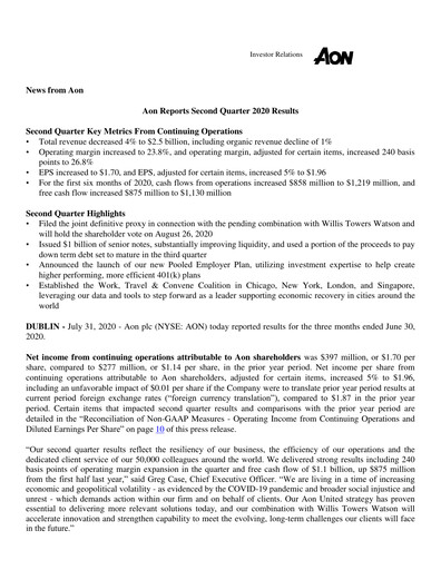 Thumbnail Aon Quarterly Report 2020-q2