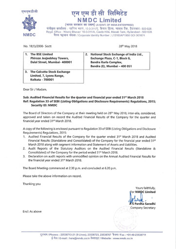 Thumbnail National Mineral Development Corporation Financial Statement 2017-2018