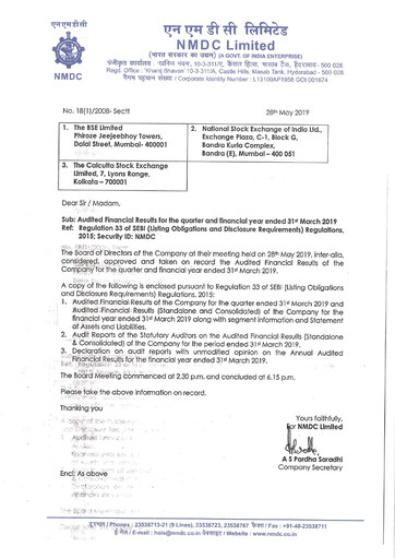 Thumbnail National Mineral Development Corporation Financial Statement 2018-2019