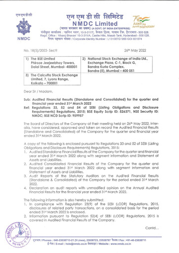 Thumbnail National Mineral Development Corporation Financial Statement 2021-2022