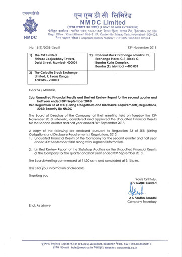 Thumbnail National Mineral Development Corporation Quarterly Report 2018-q2