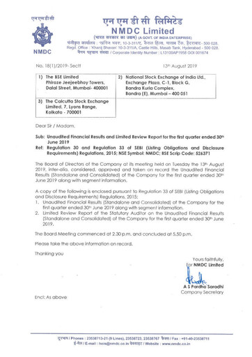 Thumbnail National Mineral Development Corporation Quarterly Report 2019-q1