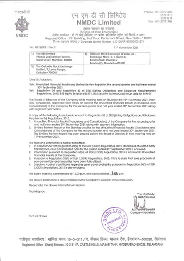 Thumbnail National Mineral Development Corporation Quarterly Report 2021-q2