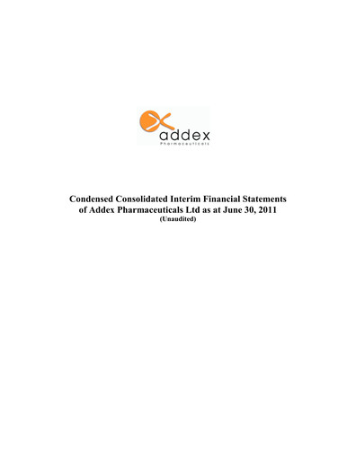 Thumbnail Addex Therapeutics Half-year Report 2011-h1