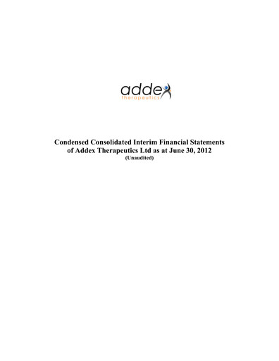 Thumbnail Addex Therapeutics Half-year Report 2012-h1