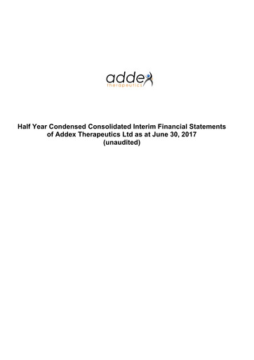 Thumbnail Addex Therapeutics Half-year Report 2017-h1