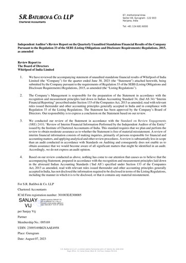 Thumbnail Whirlpool India Quarterly Report 2023-q1
